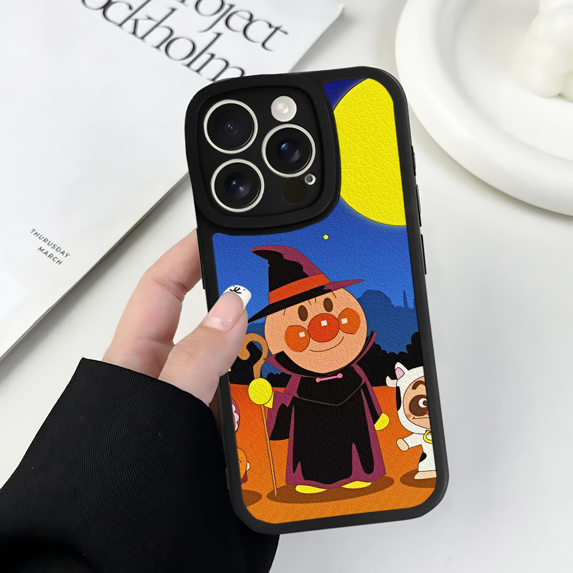 （画像用） アンパンマン Anpanman 【iPhone 16シリーズ対応】シリコンスマホケース（レザー調） 材質：シリコン